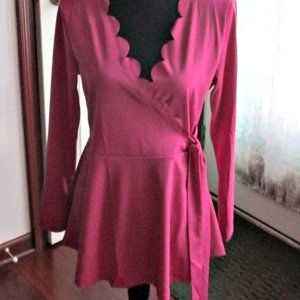 NWT's Beautiful Magenta Pink Tunic Blouse by Rosegal-M-(12)